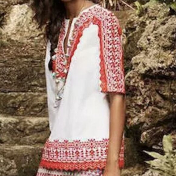 Tory Burch Embroidered 'Isla' Top Size 2 - Picture 2 of 9